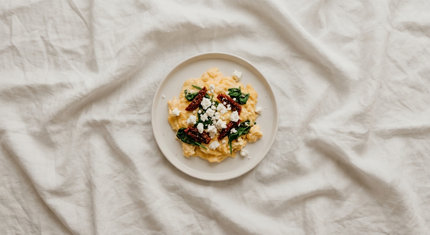Mediterranean Egg & Feta Scramble