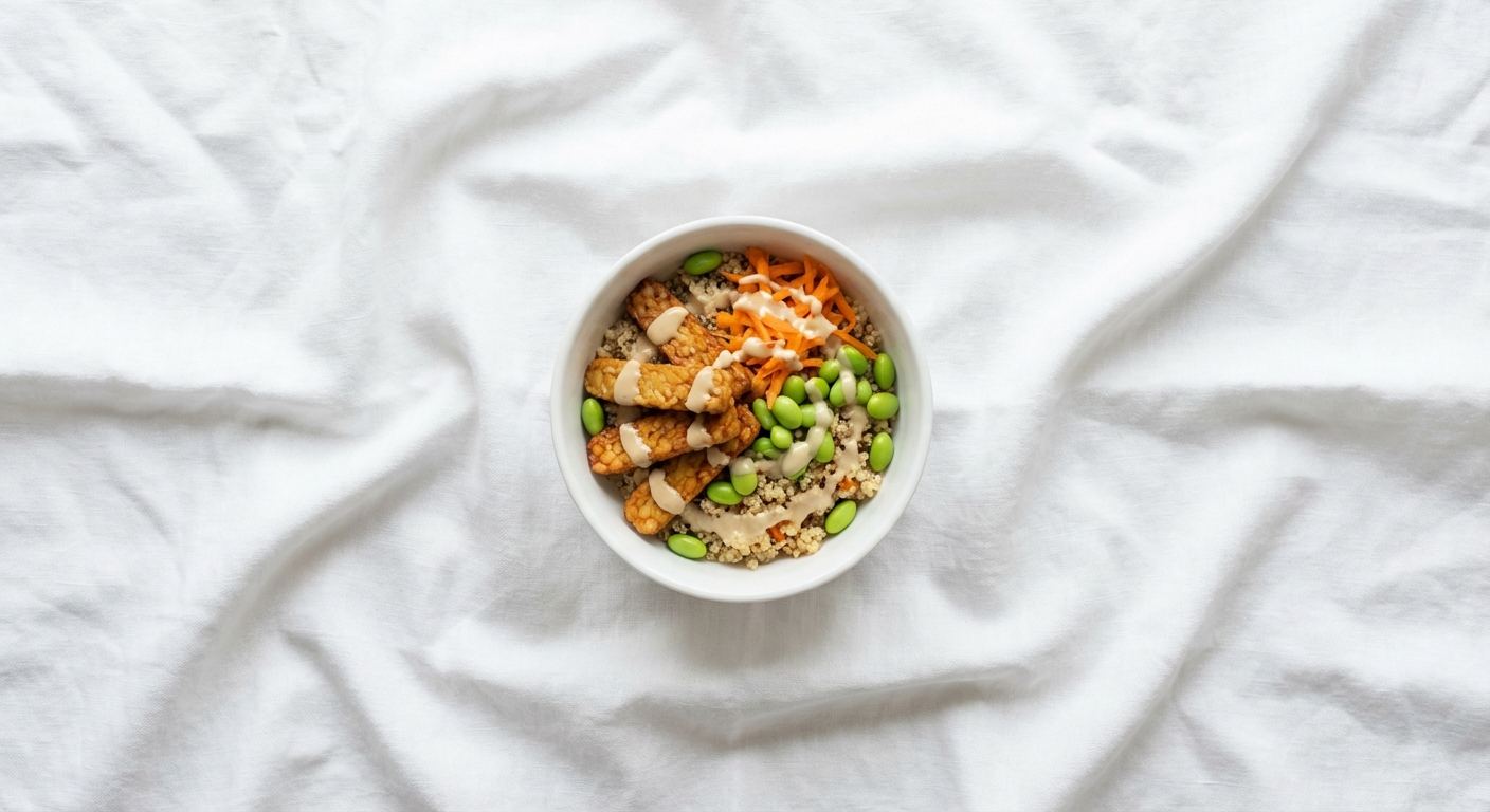Tempeh and Edamame Grain Bowl